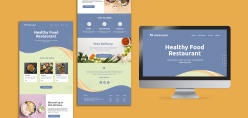 网页元素-有机健康餐饮网页模板PS素材